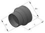 Adapter õhutorule 60mm->75mm, plastik