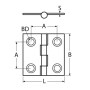 Hing 50x50mm, roostevaba AISI 316